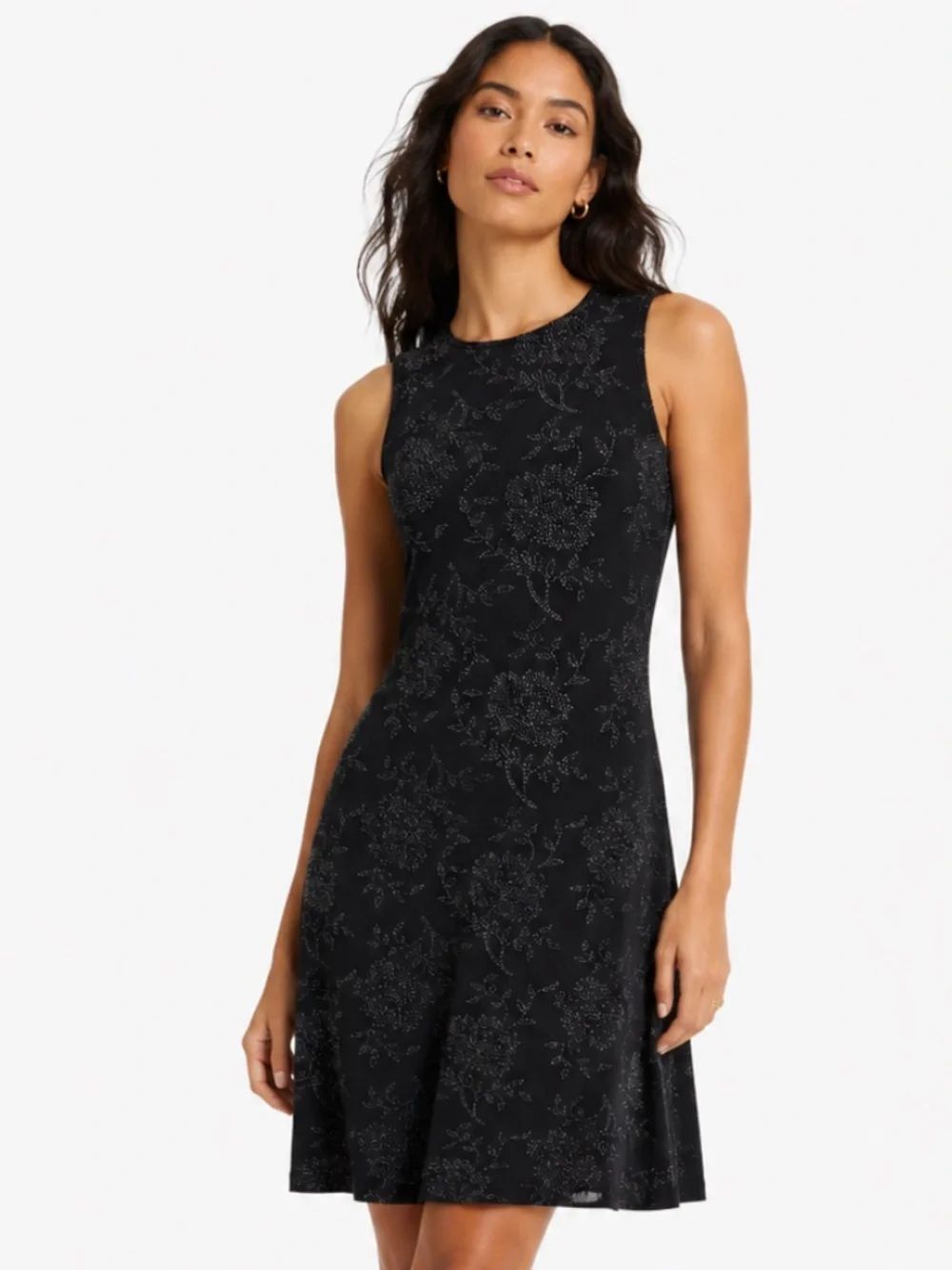 VINTAGE MARIAN & MARAL Black Sleeveless Floral Dress Size M